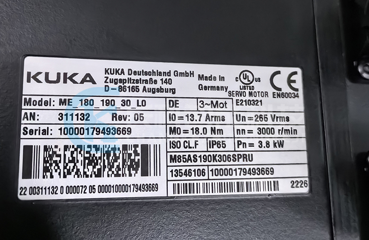 庫卡伺服電機00-311-132 ME_180_190_30_L0 庫卡伺服電機00-311-132 ME_180_190_30_L0